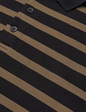 Light Terry polo sweat brun/sort st. - Bilde 2