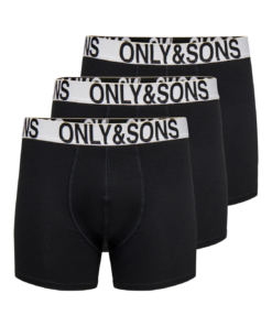 Basic boxer 3 pack sort/hvit