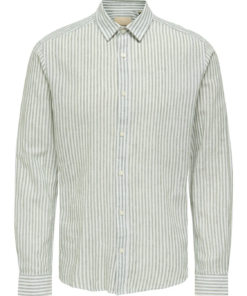 Alternative view of Caiden Life stripete lin skjorte grønn