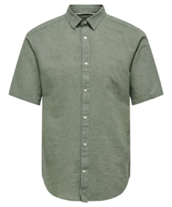 Alternative view of Caiden Life kortermet lin skjorte grønn