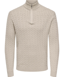 Alternative view of Loui 12 kabel halfzip beige