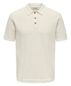 Moon polo knit egret
