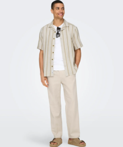 Sinus loose lin bukse beige