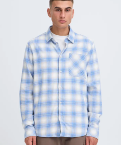 Tavish lang ermet skjorte blå