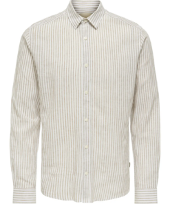 Alternative view of Caiden Life stripete lin skjorte brun