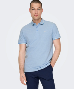 Fletcher Life slim polo lys blå