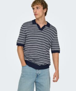 Tilo split neck blå