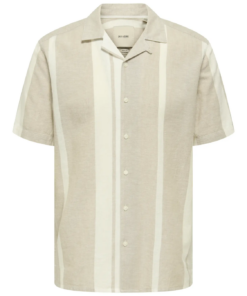 Alternative view of Caiden Life stripete resort lin skjorte beige