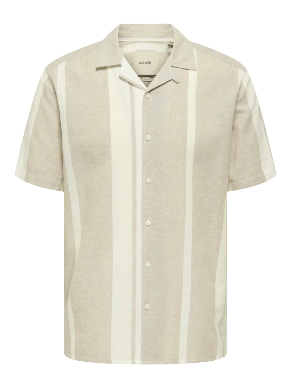 Caiden Life stripete resort lin skjorte beige - Bilde 2