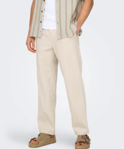 Sinus loose lin bukse lys beige