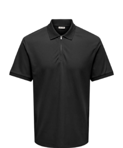 Cory halfzip polo t-skjorte svart