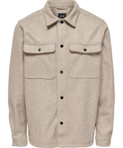 Alternative view of Ash woolen look overshirt beige