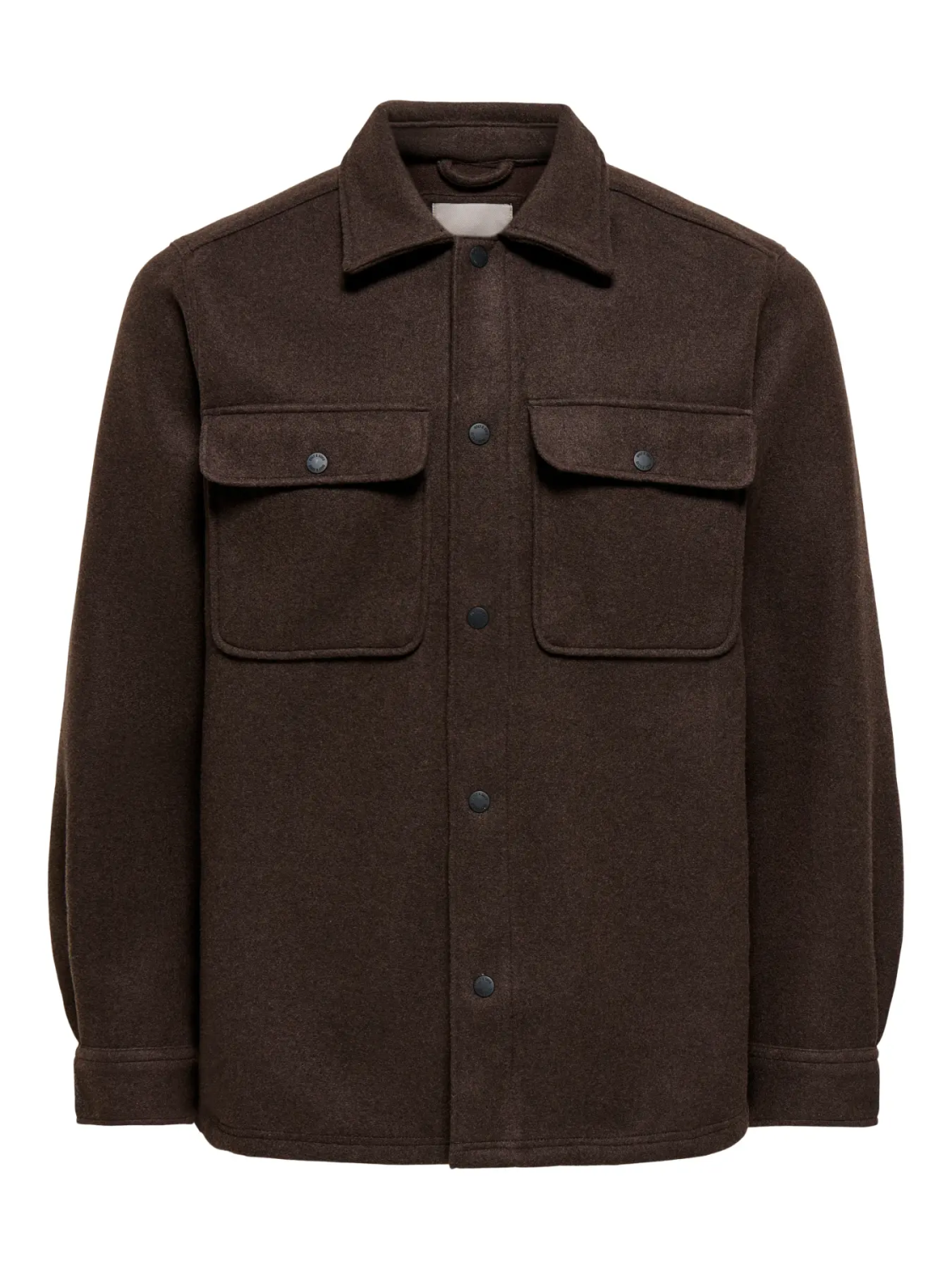 Ash woolen look overshirt brun